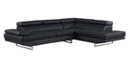 8136 Right Arm Facing Chaise with Adjustable Headrest in Genuine Leather