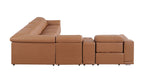 9762 Divanitalia 7-Piece L-Shaped Top Grain Italian Leather Sectional Sofa with 3 Power Recliners