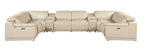 9762 Divanitalia 8-Piece U-Shaped Top Grain Italian Leather Sectional Sofa with 2 Power Recliners - Beige - SKU 9762-BEIGE-8PC-2PWR-U-SECTIONAL-GROUP - view 3