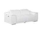 9762 Divanitalia 2-Piece Modular Power Reclining Console with 2 Power Recliners in Top Grain Italian Leather