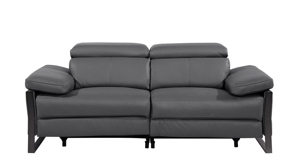1246 Divanitalia Top Grain Italian Leather Loveseat with Power Headrest - Dark Grey - SKU 1246-DK-GREY-2.2-HT - view 3