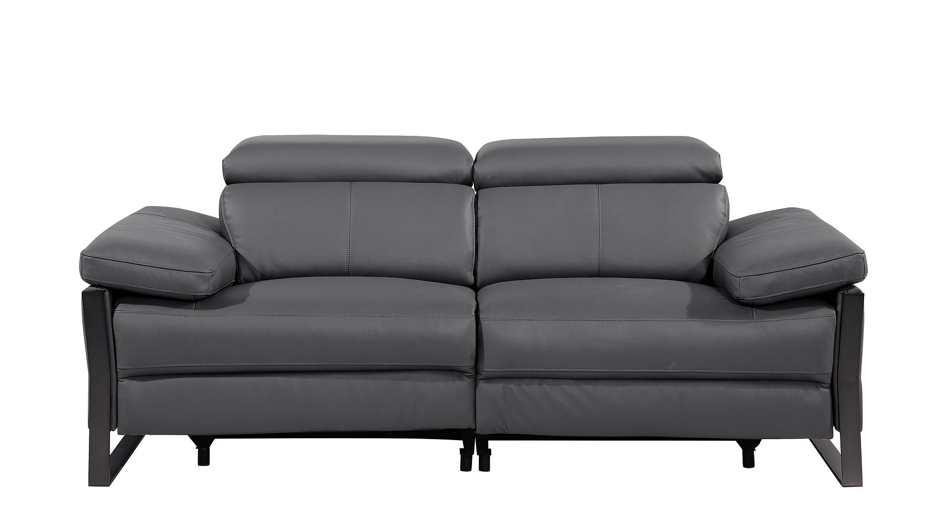 1246 Divanitalia Top Grain Italian Leather Loveseat with Power Headrest - Dark Grey - SKU 1246-DK-GREY-2.2-HT - view 3