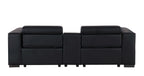1208 Genuine Leather Dual Power Reclining Console Loveseat