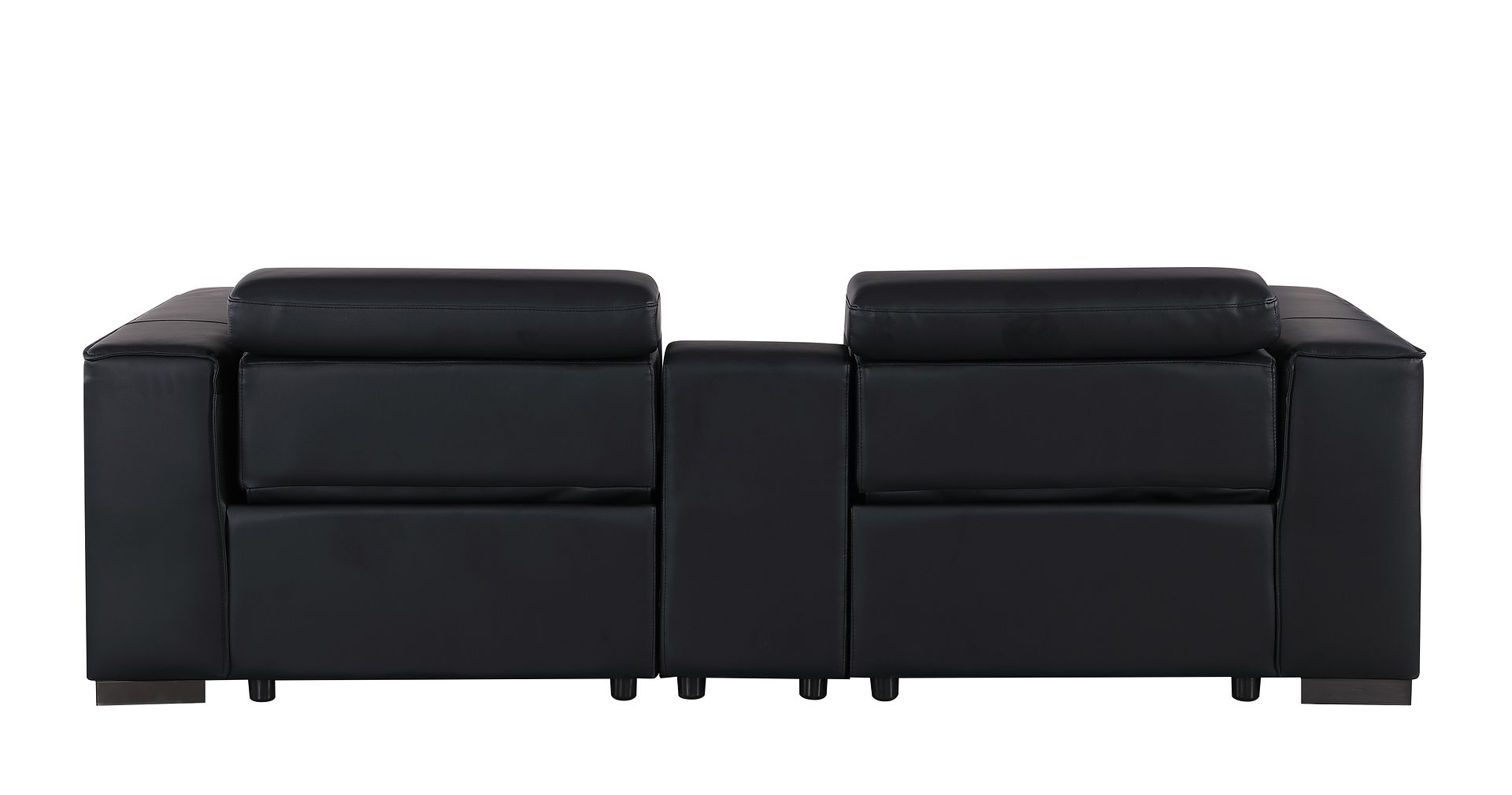 1208 Genuine Leather Dual Power Reclining Console Loveseat