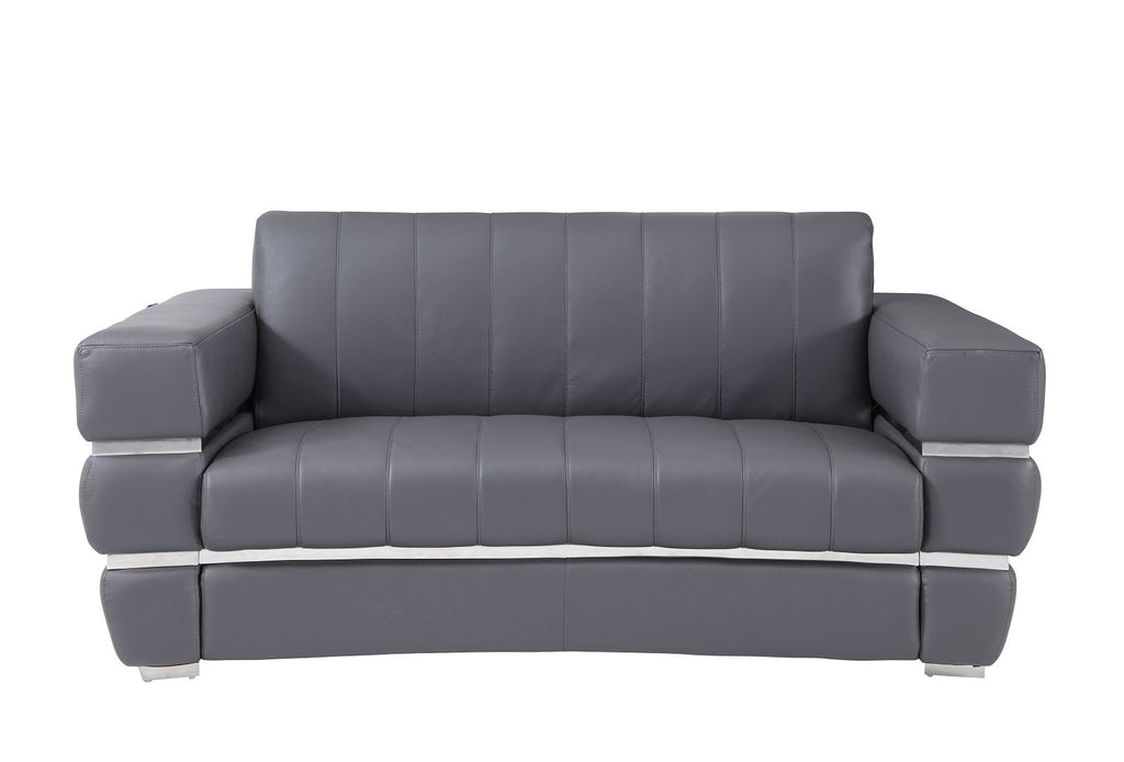 904 Divanitalia 3-Piece Sofa Set in Top-grain Italian Leather - Dark Grey - SKU 904- DARK GRAY 3PC (S/L/CH) - GROUP - view 5