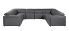 1224 Divanitalia 8-Piece U-Shaped Sectional Sofa in Top Grain Italian Leather with 4 Power Recliners & Power Headrests