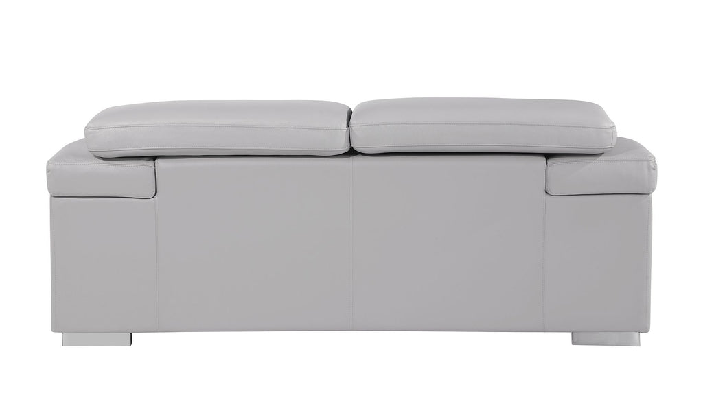 415 Divanitalia Loveseat with Adjustable Headrest in Top-grain Italian Leather - Light Grey - SKU 415-L-LIGHT GRAY - view 4