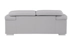 415 Divanitalia Loveseat with Adjustable Headrest in Top-grain Italian Leather - Light Grey - SKU 415-L-LIGHT GRAY - view 4
