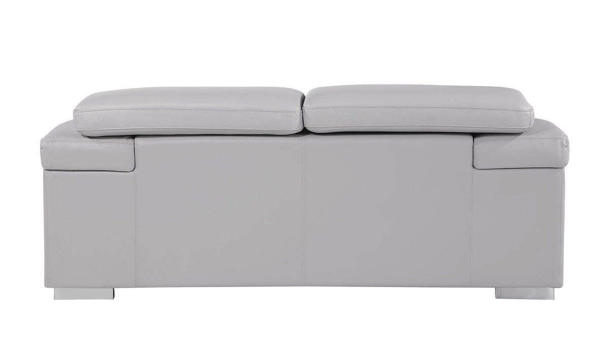 415 Divanitalia Loveseat with Adjustable Headrest in Top-grain Italian Leather - Light Grey - SKU 415-L-LIGHT GRAY - view 4