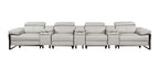 1246 Divanitalia Modular Power Triple Reclining Triple Console Sofa with Power Reclining Headrests - Top Grain Italian Leather