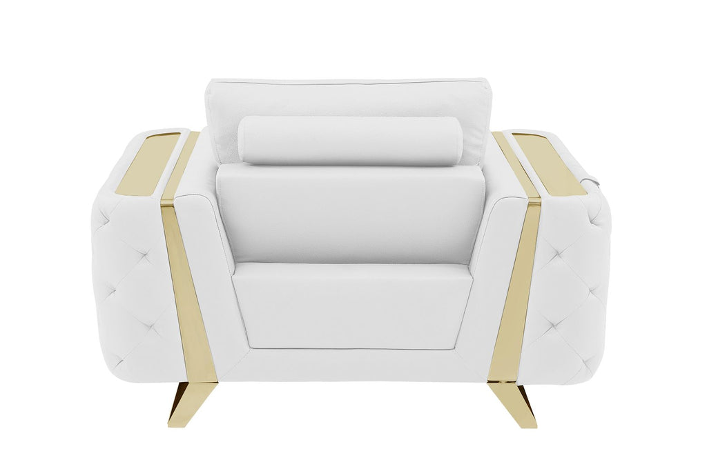 1050 Divanitalia Chair in Top-grain Italian Leather - White - SKU 1050-WHITE-CH - view 4