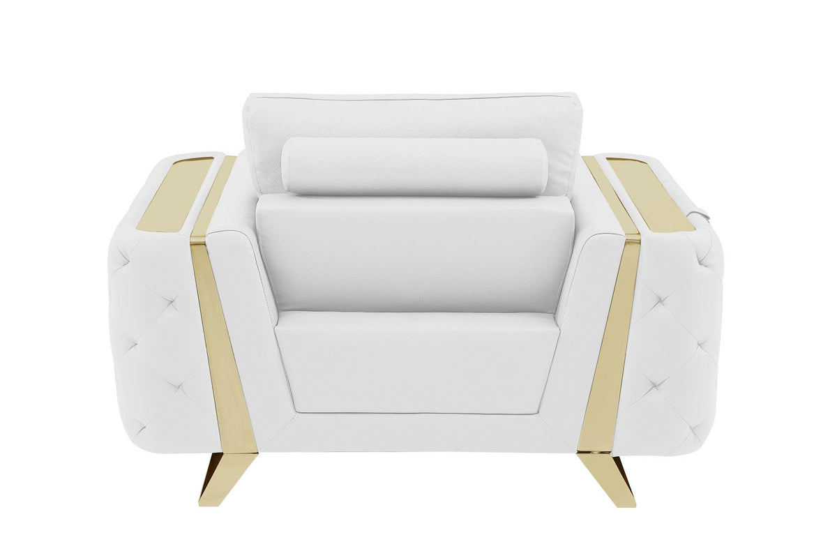 1050 Divanitalia Chair in Top-grain Italian Leather - White - SKU 1050-WHITE-CH - view 4