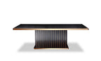 Talin Modern Black Crocodile & Rosegold Dining Table