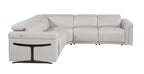1126 Divanitalia 5-Piece L-Shaped Sectional Sofa in Top Grain Italian Leather with 3 Power Recliners & Power Headrests - Light Grey - SKU 1126-LT-GREY-SEC-5PC-3PWR-SECTIONAL-GROUP - view 4