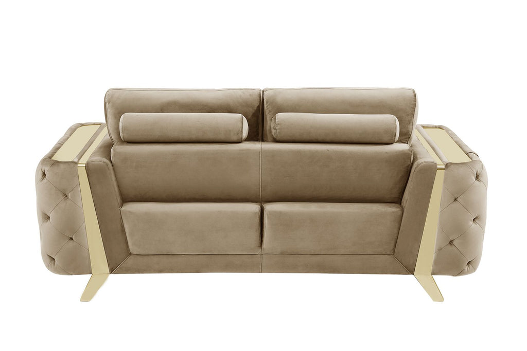 1051 Divanitalia Beige Sofa in Velvet Fabric