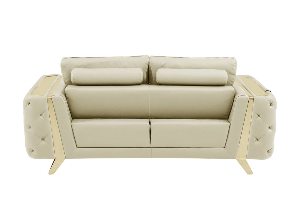 1050 Divanitalia 2-Piece Sofa Set in Top-grain Italian Leather - Beige - SKU 1050-BEIGE-3PC - view 10