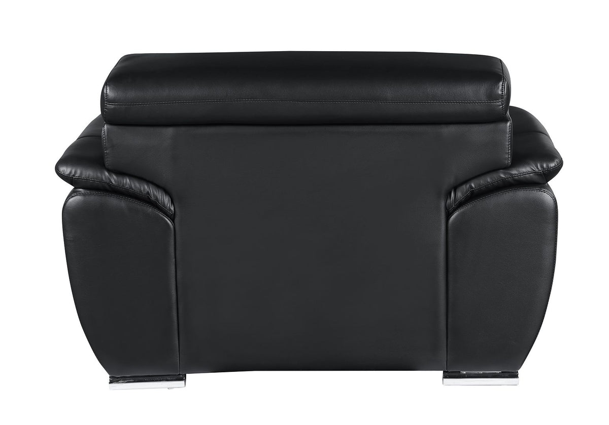 4571 Modern Genuine Leather Chair - Black - SKU 4571-CH-BLACK - view 4