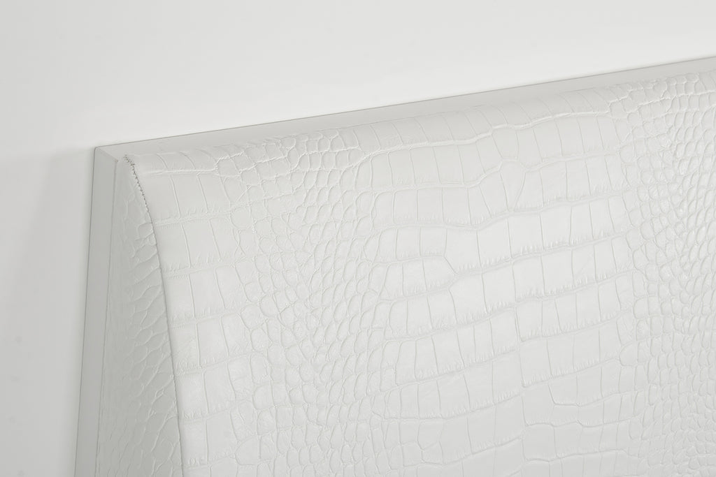 Queen Monza Italian Modern White Bed