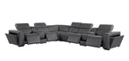 1224 Divanitalia 8-Piece L-Shaped Sectional Sofa in Top Grain Italian Leather with 4 Power Recliners & Power Headrests