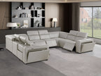 1224 Divanitalia 8-Piece U-Shaped Sectional Sofa in Top Grain Italian Leather with 4 Power Recliners & Power Headrests