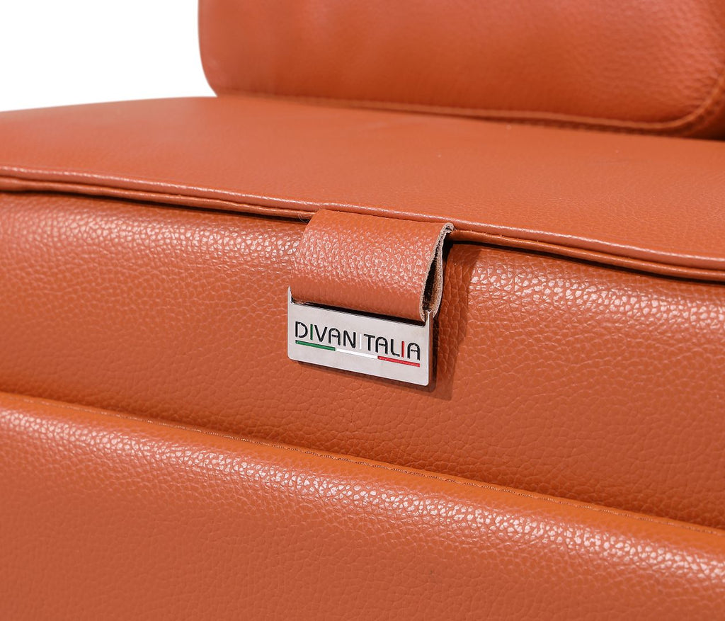 1224 Divanitalia 8-Piece L-Shaped Sectional Sofa in Top Grain Italian Leather with 4 Power Recliners & Power Headrests
