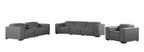 1208 Modular Leather Set with 5 Power Recliners & Power Headrests - Dark Grey - SKU 1208-DK-GREY-7.5-HT-3PC - view 3