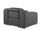 1116 Divanitalia Top Grain Italian Leather Power Reclining Chair with Power Headrests - Dark Grey - SKU 1116-DK_GREY-CH - view 6
