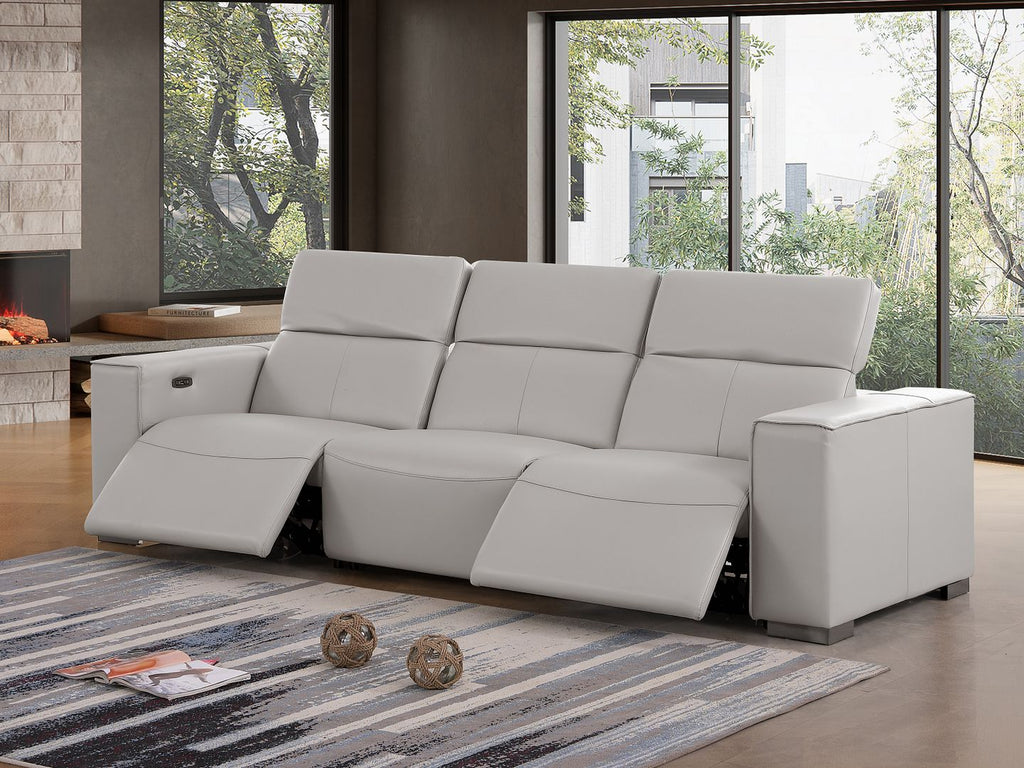 1208 Genuine Leather Triple Power Reclining Sofa
