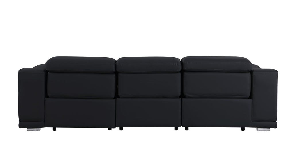 9762 Divanitalia 3-Piece Modular Power Reclining Sofa with 3 Power Recliners in Top Grain Italian Leather