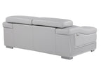 415 Divanitalia Loveseat with Adjustable Headrest in Top-grain Italian Leather - Light Grey - SKU 415-L-LIGHT GRAY - view 3