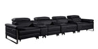 1246 Divanitalia Modular Power Triple Reclining Triple Console Sofa with Power Reclining Headrests - Top Grain Italian Leather