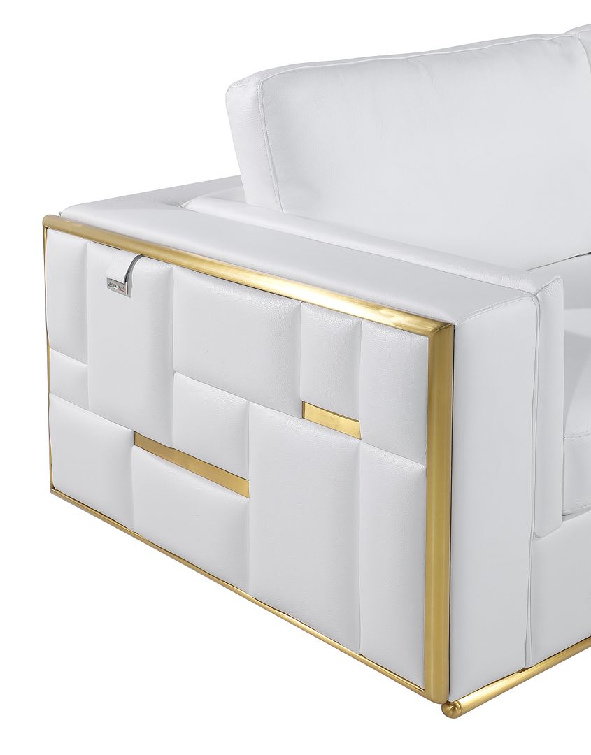 1130 Divanitalia Loveseat in Top-grain Italian Leather - White - SKU 1130-WHITE-L - view 6