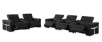1126 Divanitalia 8-Piece Modular Power Reclining Sofa & Loveseat Set in Top Grain Italian Leather with 5 Power Recliners & Power Headrests - Black - SKU 1126-BLACK-8.5-HT - view 5