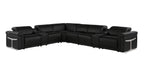 1126 Divanitalia 8-Piece L-Shaped Sectional Sofa in Top Grain Italian Leather with 4 Power Recliners & Power Headrests