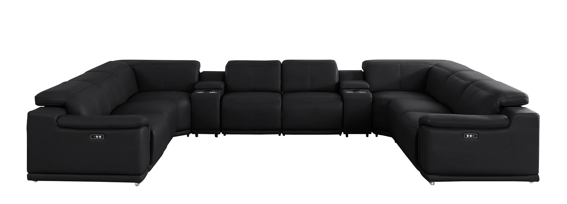 2679 10-Piece U-Shaped Power Reclining Sectional Sofa in Genuine Leather - 4 Recliners