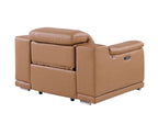 9762 Divanitalia Top Grain Italian Leather Power Reclining Chair with Adjustable Headrests - Cognac - SKU 9762-PWR-CH-COGNAC - view 6