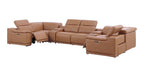 9762 Divanitalia 8-Piece U-Shaped Top Grain Italian Leather Sectional Sofa with 2 Power Recliners - Cognac - SKU 9762-COGNAC-8PC-2PWR-U-SECTIONAL-GROUP - view 5