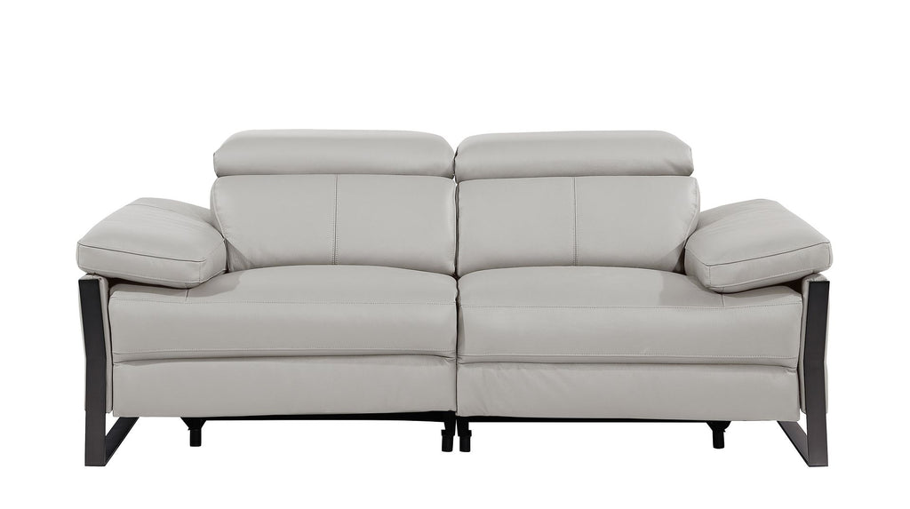1246 Divanitalia Modular Power Dual Reclining Sofa and Loveseat Set with Power Headrests - Top Grain Italian Leather - Light Grey - SKU 1246-LT-GREY-5.4-HT-2PC - view 8
