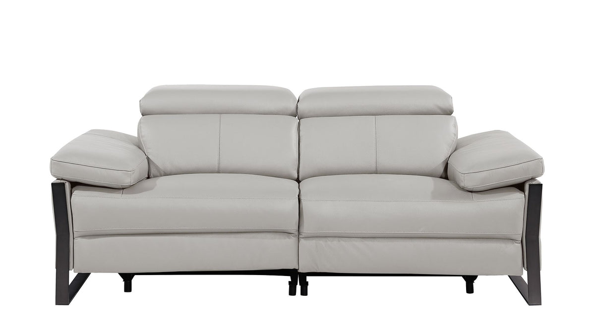 1246 Divanitalia Modular Power Dual Reclining Sofa and Loveseat Set with Power Headrests - Top Grain Italian Leather - Light Grey - SKU 1246-LT-GREY-5.4-HT-2PC - view 8