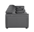 1224 Divanitalia 5-Piece Modular Power Reclining Sofa in Top Grain Italian Leather with 3 Power Recliners & Power Headrests - Dark Grey - SKU 1224-DK-GREY-5.3-HT - view 6