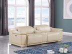 9762 Divanitalia 3-Piece Modular Power Reclining Console Loveseat with 2 Power Recliners in Top Grain Italian Leather - Beige