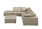 1100 Divanitalia 6-Piece Left Arm Facing 3-Seat Sectional Sofa - Top-grain Italian Leather