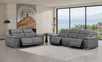 2679 Genuine Leather Reclining Set - Sofa and Loveseat with 4 Power Recliners - Dark Grey - SKU 2679-DK-GRAY-5.4-HT-2PC - view 2