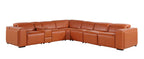 1224 Divanitalia 7-Piece L-Shaped Sectional Sofa in Top Grain Italian Leather with 4 Power Recliners & Power Headrests