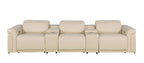 1126 Divanitalia 5-Piece Modular Power Reclining Sofa in Top Grain Italian Leather with 3 Power Recliners & Power Headrests