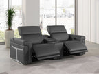 1126 Divanitalia 3-Piece Modular Power Reclining Loveseat in Top Grain Italian Leather with 2 Power Recliners & Power Headrests