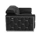 1111 Divanitalia Sofa with Adjustable Headrest in Top-grain Italian Leather - Black - SKU 1111-BLACK-S - view 5