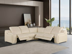 1116 Divanitalia 5-Piece L-Shaped Sectional Sofa in Top Grain Italian Leather with 3 Power Recliners & Power Headrests - Beige - SKU 1116-BEIGE-5PC-3PWR-SECTIONAL- GROUP