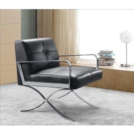 Delano Modern Black Leather Lounge Chair