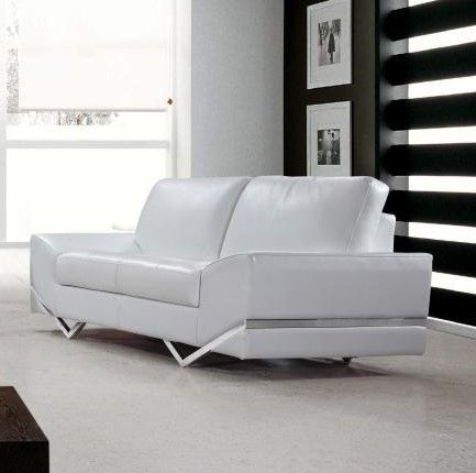 Divani Casa Vanity - Modern White Leather Loveseat